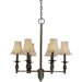 6 Light Chandelier with Fabric Shade