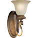 One Light Wall Sconce with Umber Glass Shade in Rustic Sienna