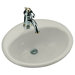 Farmington Self-Rimming Bathroom Sink in Ice Grey with Single Hole Faucet Drilling