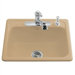 Mayfield Self Rimming Kitchen Sink in Mexican Sand with Four Hole Faucet Drilling