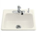 Mayfield Self Rimming Kitchen Sink in Biscuit with Four Hole Faucet Drilling