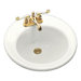 Brookline Self-Rimming Bathroom Sink with Left-Hand Soap/Lotion Dispenser Hole Drilling
