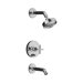 Purist Rite-Temp Pressure-Balancing Bath and Shower Faucet Trim  with Push-Button Diverter and Cross Handle