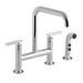 Purist Deck Mount Double Handle Widespread Bridge Faucet with Side Spray