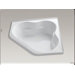 Tercet 60" x 60" Corner Bubblemassage Bath with integral Flange on Two Sides