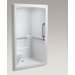 Freewill Barrier-Free Commercial Shower Stall with Nylon Grab Bars and Seat on Left