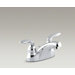 Coralais Centerset Bathroom Sink Faucet with Lever Handles, Pop-Up Drain and Lift Rod