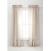 Ruched Linen Window Panel in Platinum / White