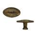 Oval Knob in Distressed Antique Brass