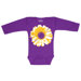 Large Flower Bodysuit with Long Sleeve in Purple
