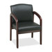Lorell Deluxe Faux Leather Guest Chairs, Black mahogany
