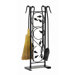 4 Piece Leaves Wrought Iron Fireplace Tool Set