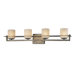 Compositions  Vanity Light in Aged Patina Iron with Travertine Stone