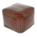 Classic Stitch Large Leather Cube Ottoman