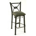 Western Iron Barstool with Back in Sage Green