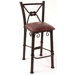 Western Iron Barstool with Back in Antique Red
