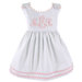 Garden Princess Pique Dress in White with Light Pink Trim