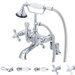 Vintage Classic Double Handle Deck Mount Tub Faucet with Handheld Shower