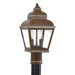 Mossoro  Outdoor Post Mount Lantern with in Mossoro Walnut with Silver