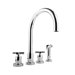 Infinity Two Handle Widespread Kitchen Faucet with Side Spray