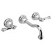 Canterbury Wall Mounted Bathroom Faucet with Double Lever Handles