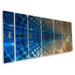 Abstract by Ash Carl 3 Dimensional Metal Wall Art in Blue- 23.5" x 60"