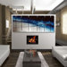 Abstract by Ash Carl Metal Wall Art in Blue and Black - 23.5" x 60"