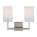 Casino Two Light Bath Vanity in Satin Nickel