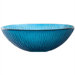 Blue Glass Vessel Sink with Water Drop Design