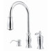 Hanover One Handle Widespread Pull-Out Kitchen Faucet with Soap Dispenser