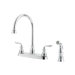 Avalon Two Handle Centerset High Arc Kitchen Faucet with Matching Side Spray
