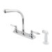 Pfirst Series Two Handle Kitchen Faucet with Porcelain Lever Handles and Sidespray