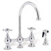 Double Handle Widespread Bridge Faucet with Spray