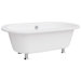 Contemporary 68" Cast Iron Bath Tub with Chrome Feet in White