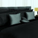 Solid Egyptian Cotton 3 Piece Duvet Set in Black