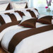 Egyptian Cotton Duvet Cover Set in Chocolate / White