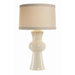 Gordon Ivory Crackle Porcelain Lamp with Putty Shade