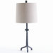 Barnum Distressed Chimney Gray Iron Lamp with Light Gray Crinkle Shade