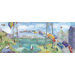Watercolor Journey Bridge Mural in Multi
