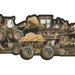 Whimsical Children's Vol. 1 Camouflage Truck Border in Black