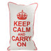 Keep Calm Pillow in Red on White