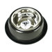 Two Piece Dog Bowl with Skid Stop in Black Chrome