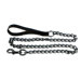 Steel Dog Leash in Black Chrome with Black Nylon Handle