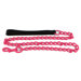 Steel Dog Leash in Pink with Black Nylon Handle