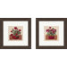 Floral Red Geraniums Framed Art (Set of 2)