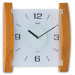 Opal Wood and Frosted Glass Clock in Natural Wood