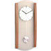 Opal Wood and Frosted Glass Pendulum Clock in Medium Brown