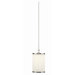 Paige Shade in Fluted White Fabric with Nickel Rings