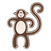 Small Monkey in Brown / White (No Glitter)