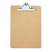 Hardboard Clipboard, Nickel-Plated Clip, 9"x12-1/2", Brown